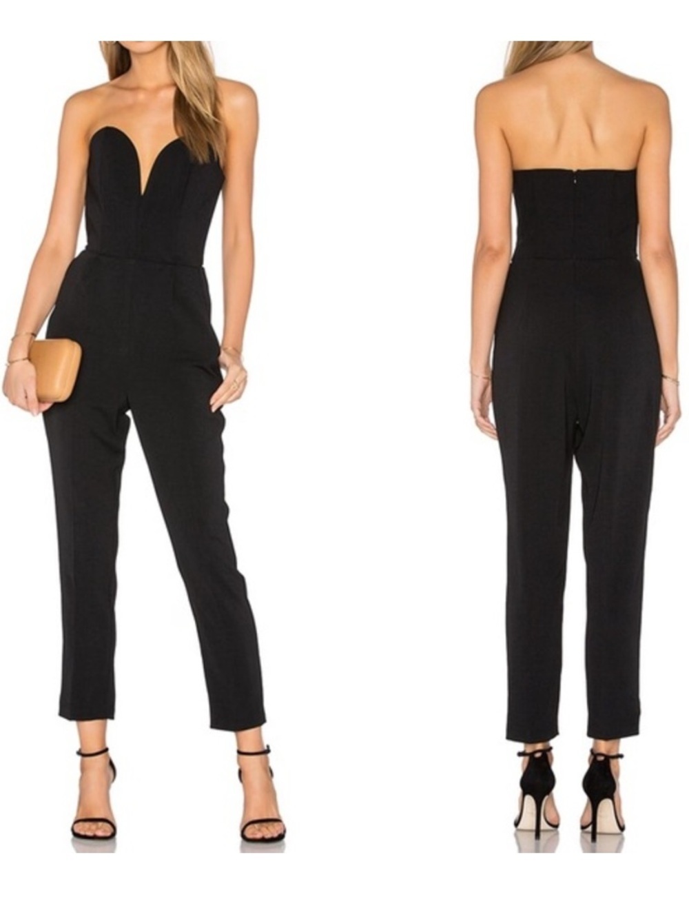 Amanda Uprichard Cherri Strapless Sweetheart Jumpsuit Black Size XS